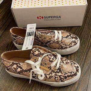NEW W TAGS Superga snakeskin platform sneakers